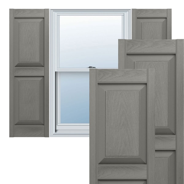 Ekena Millwork Builders Edge, Standard Two Equal Panels, Raised Panel Shutters, 30120067008, PR 030120067008 - main